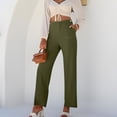 thumbnail image 4 of ABATAB Work Pants for Women Business Casual High Waisted Outfits Button Office Straight Leg Dress Trousers, 4 of 7