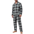 thumbnail image 2 of INSPIRAR CHIC Conjunto de Pijamas de 2 Piezas de Manga Larga con Botones Casual a Cuadros en Negro y Verde, 2 of 5