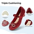 thumbnail image 3 of PATPAT Girls Mary Jane Dress Shoes Glitter Sequins Rhinestones Bow Low Heel Princess Shoes with Butterfly Hair Clips, 3 of 8