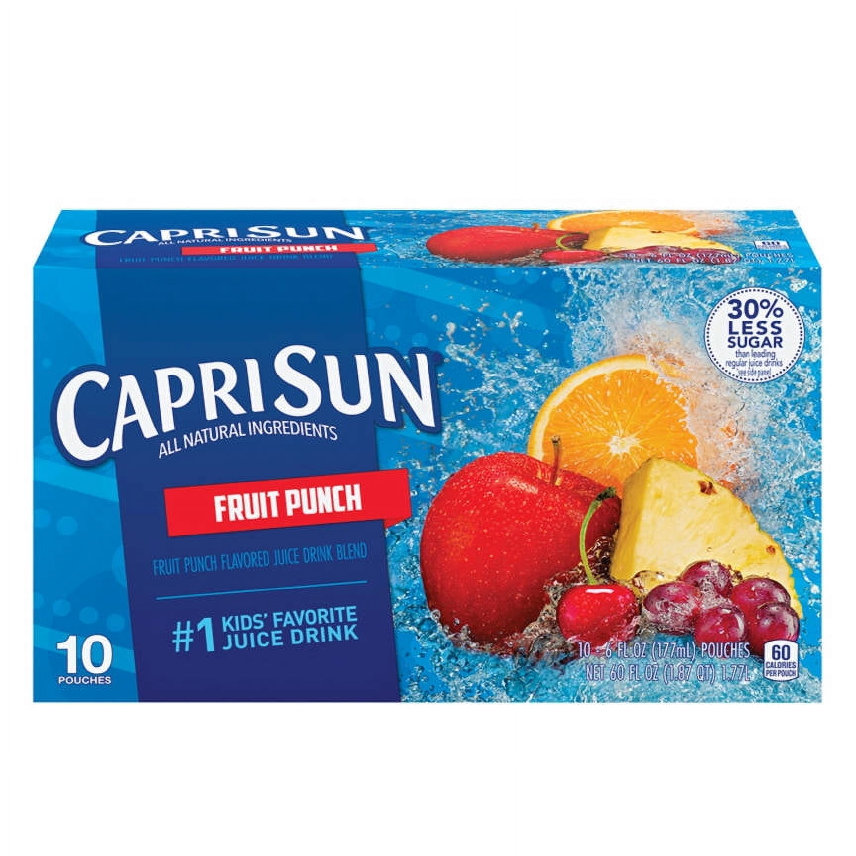 Fruit Punch Flavored Juice Pouches, 6 fl oz, 10 count- Pack of 3