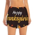 thumbnail image 2 of Balery Happy Thanksgiving 1 Pattern Women's Running Shorts with Liner 2 Pockets Elastic Workout Athletic Gym Yoga Shorts-XX-Large, 2 of 7
