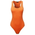 thumbnail image 2 of A2Y Women's Fashion Basic Premium Cotton Racerback Tank Body Suit Orange L, 2 of 5