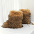 thumbnail image 2 of Women's Faux fur Boot Furry Fluffy Short Snow Boot Mid-Calf Boots Warm Comfortable Outdoor Flat Shoes, 2 of 7