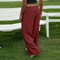 thumbnail image 6 of RQYYD Women's Wide Waistband Wide Leg Pants with Elastic Waist Casual Linen Blend Trousers for Outings, 6 of 6