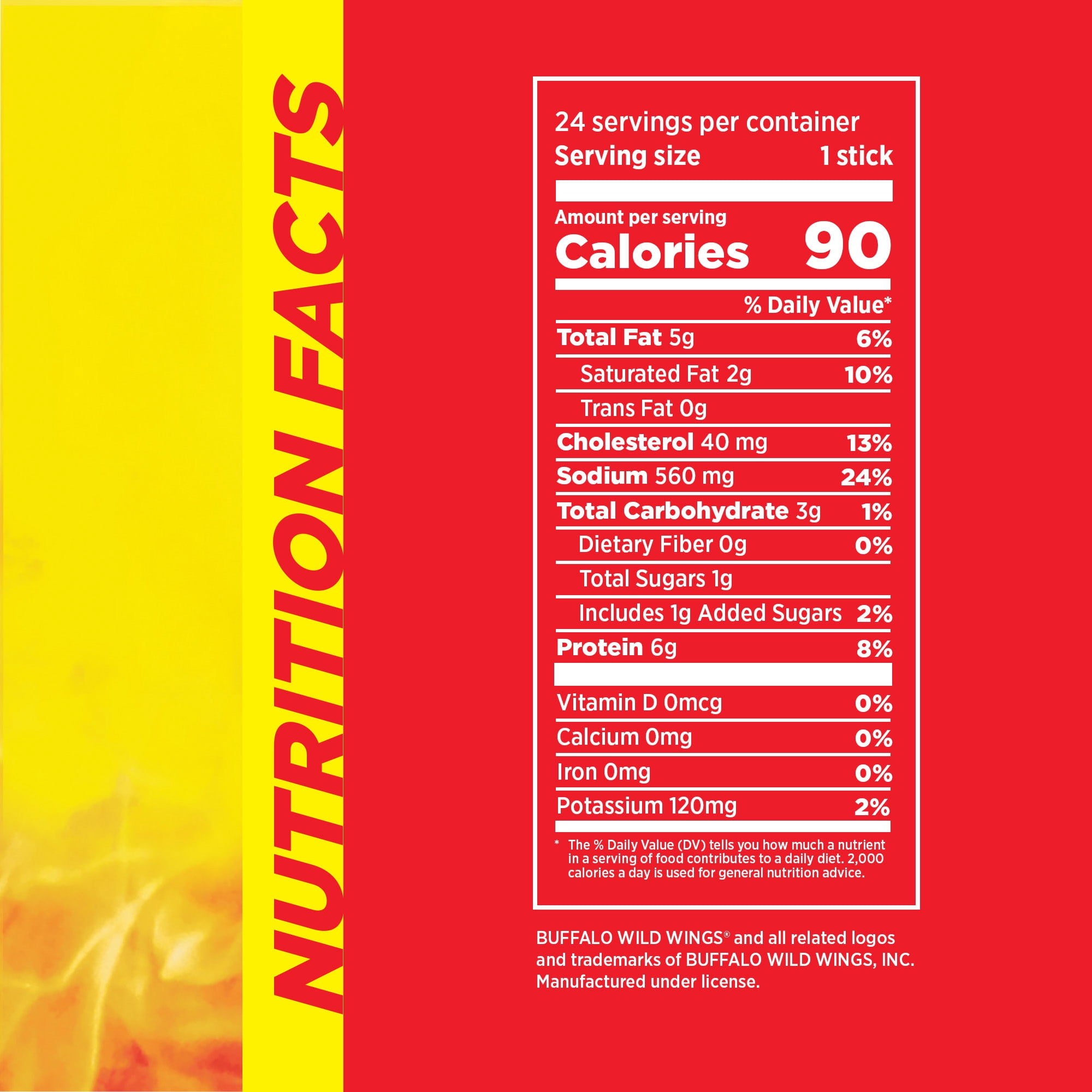 Slim Jim Giant Chicken Sticks, Buffalo Wild Wings Hot, 6g Protein per Stick, 0.97oz.