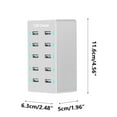 thumbnail image 2 of Holloyiver USB Wall Charging Station, 40w 24A 8 USB Ports & 2 Type C Ports, Multiport USB Charger Station Hub, Compatible with Cellphone Tablet, and Other USB Charging Devices (Black), 2 of 9