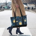 thumbnail image 4 of FORMRS Canvas Laptop Tote Bag for Women with 15.6" Computer Compartments Shoulder Handbag, Blue Fireflies Pattern, 4 of 7
