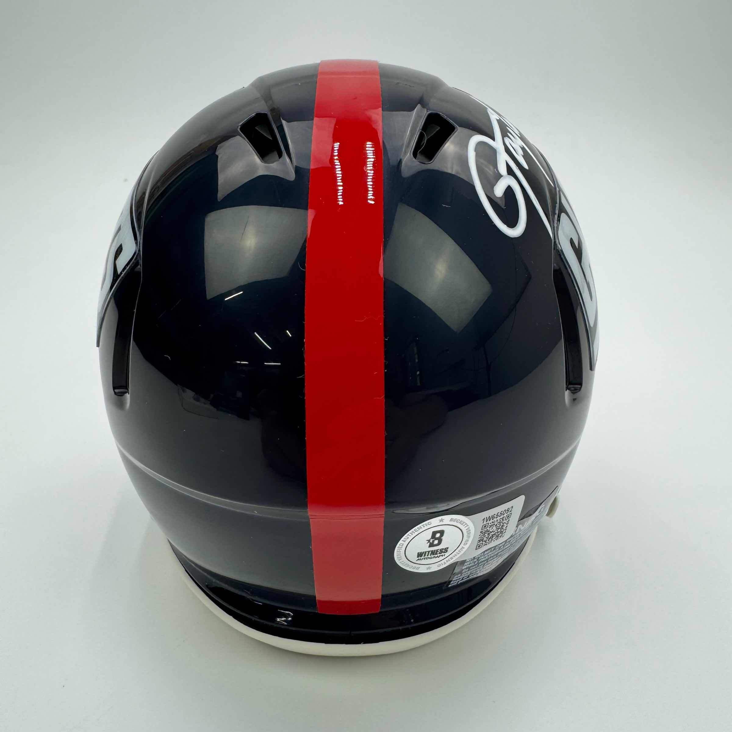 Autographed/Signed Lawrence Taylor New York Giants Retro Mini Football Helmet Beckett BAS COA