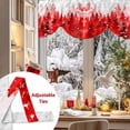 thumbnail image 5 of Winter Watercolor Red Trees Tie Up Valances Curtain, Snowflake Plant Christmas Gradient Adjustable Rod Pocket Short Window Treatment Tie Up Curtains Valances for Kitchen Living Room Bathroom 42x18 In, 5 of 9