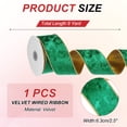 thumbnail image 2 of Uxcell 2.5" x 10 Yards Velvet Wired Gold Crushed Ribbon for Bow Decor Green, 2 of 7