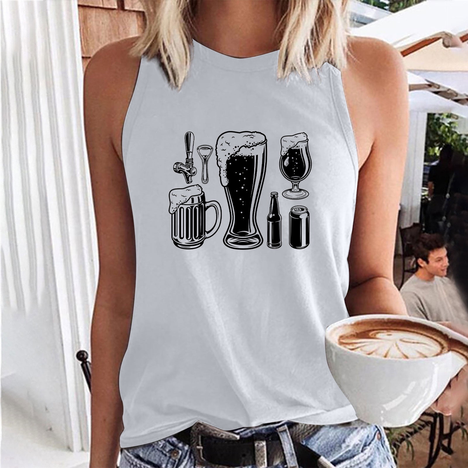 SMihono Womens Tops Womens Tank Top Women's Vintage Funny