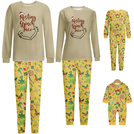 

Matching Family Christmas Pajamas Sleepwear Set Christmas Print Sizes Baby-Kids-Adult-Pet 2-Piece Top and Pants Bodysuits Pajamas Set