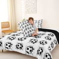 thumbnail image 4 of Castle Fairy Soccer Print Full Size Comforter Sets 3-Piece, Graffiti Splash Bedding Comforter Set, Black White,Black Reversible,1 Comforter and 2 Pillowcases, 4 of 6