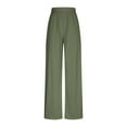thumbnail image 3 of DPTALR Women's Ribbed Barrel Leg Wide Leg Comfy Fall Business Casual Lounge Pants,Army Green,Size M, 3 of 8