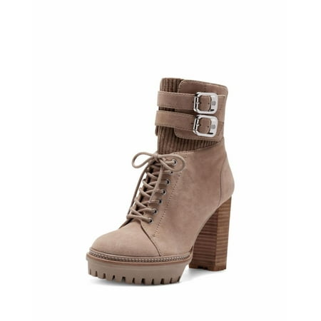 

Vince Camuto Everna Truffle Taupe Lace Up Rounded Toe Buckle Strapped Boot (Truffle Taupe 6.5)