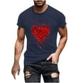 thumbnail image 2 of Valentines Day Mens Short Sleeve T-Shirt, Heart Print Shirt Men, Man Valentine's Day Printing Short Sleeved Tops Fitness T-Shirt Blouses, 2 of 4