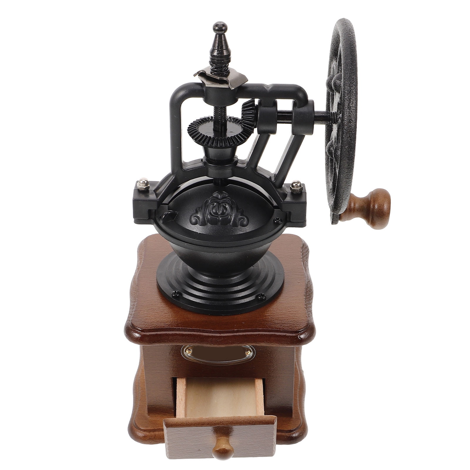 Tineasur Manual Coffee Bean Grinder Iron Wood Black for Adults Rich Aroma