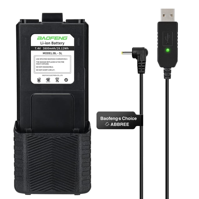 Batería Baofeng UV-5R 3800 mAh BL-5 extendida para radioaficionados