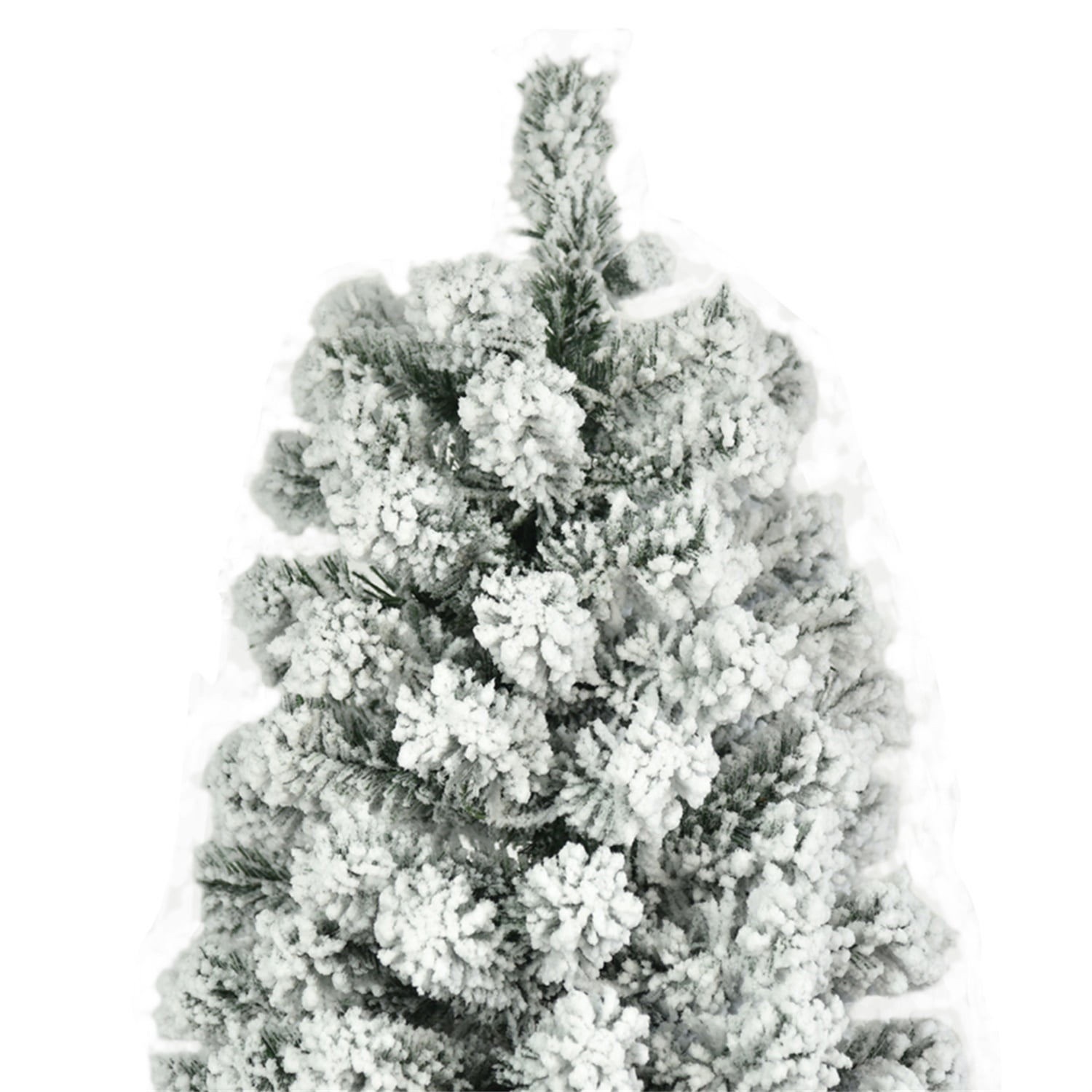 Kepooman 7.5ft Pencil Flocking Christmas Tree, White Xmas Tree, Green Kepooman 7.5ft Pencil Flocking Christmas Tree, White Xmas Tree, Green