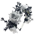 thumbnail image 3 of yunLXY Halloween Headband Under $5 Women Rose Flowers Hairband Branch Wedding Wreath Headband ， Mexican Halloween Wedding Festival Headpiece Headpiece for Women One Size, 3 of 3