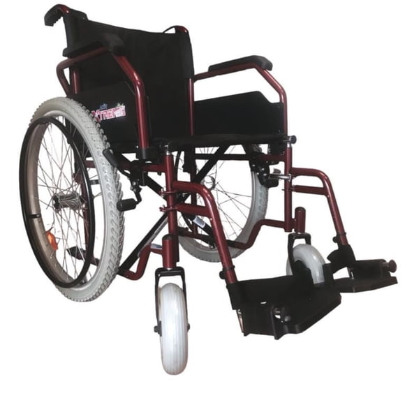 Silla De Ruedas Todo Terreno Descansapies Xtreme 18" ReActiv Roja