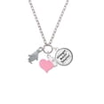 thumbnail image 2 of Delight Jewelry Silvertone Penguin - Light Pink Heart Nurse Strong Zoe Necklace, 2 of 4