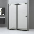 thumbnail image 3 of 60 in W x 76 in HSliding Frameless Shower Door in Matte Black with Clear Glass, 3 of 7