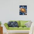 thumbnail image 2 of Vintage Floral Charm Navy Blue Abstract Flower Wall Art on Canvas, Chic Gray Decor for Bedroom & Bathroom, 12x16 inches, 2 of 7