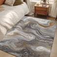 thumbnail image 4 of Marble 3x5 Area Rugs for Living Room, Abstract Fluid Art Grey Brown Marble Texture Modern Non Slip Floor Mat Washable Low-Profile Indoor Carpet for Bedroom, Dining Room, Bathroom, 4 of 9