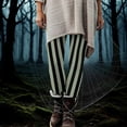 thumbnail image 2 of FAWUUDO Women's Halloween Striped Print Leggings Sports Leggings Printed Soft Stretchy Pants Khaki, 2 of 9