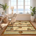 thumbnail image 3 of Design&I 2'x3' Washable Throw Rug Cd Vinyl Record Retro Soundwave Disc Stripe Border Vintage Music Flowing Dynamic for Hallway, Laundry Room, Low Profile Daily Traffic Ready Accent, 3 of 7