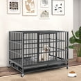 thumbnail image 2 of Gymax Cage pour Chien en Métal Pliable Robuste de 48 Pieds' avec Roulettes Verrouillables Noire, 2 of 10