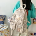 thumbnail image 4 of AMERTEER Women Preppy Style Patchwork Clear Backapck Student Large Rucksack (Purple), 4 of 6