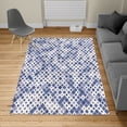 thumbnail image 2 of Ethnic Turkish Area Rug, Retro Mosaic Creative Pattern Square Rhythm Abstract Art Print Design, Soft Carpet for Living Room Decor with Distressed Look, 5.2' X 7.6', Ceil Blue, by Ambesonne, 2 of 4