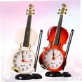 thumbnail image 3 of Minkissy 2Pcs Plastic Violin Shape Desktop Clock for Bedroom Time Display Red and White, 3 of 7