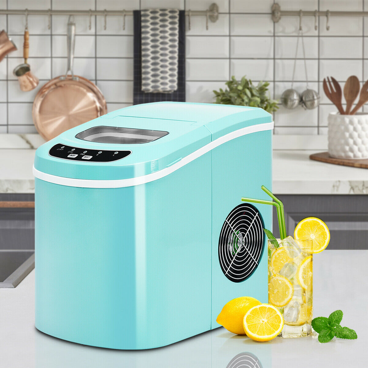 Stakol Portable Compact Electric Ice Maker Machine Mini Cube 26lb/Day Mint Green - image 4 of 10