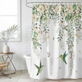 thumbnail image 6 of Green Eucalyptus Leaves Shower Curtain Set - Small 36" x 72" Washable Bathtub Curtain with 12 Hooks, Birds Flowers Spring Watercolor Floral Waterproof Fabric Stall Shower Curtains for Bathroom Décor, 6 of 6