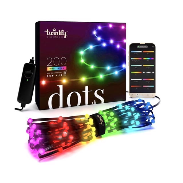 Luces navideñas LED pequeñas, multicolores, 200 quilates, 10 m