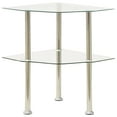 thumbnail image 1 of vidaXL 2-Tier Side Table Transparent 38x38x50 cm Tempered Glass, 1 of 5