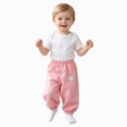 thumbnail image 3 of 3-4T 3 Pack Toddler Boys Pants Toddler Boys Clothes Kids Boys Sweatpants Cute Casual Elastic Waist Joggers Athletic Pants Size 6M-4T,Pink, 3 of 8