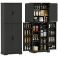 thumbnail image 1 of HOMCOM Pantry Cabinet, 64" Storage Cabinet with Adjustable Shelves, Black, 1 of 10