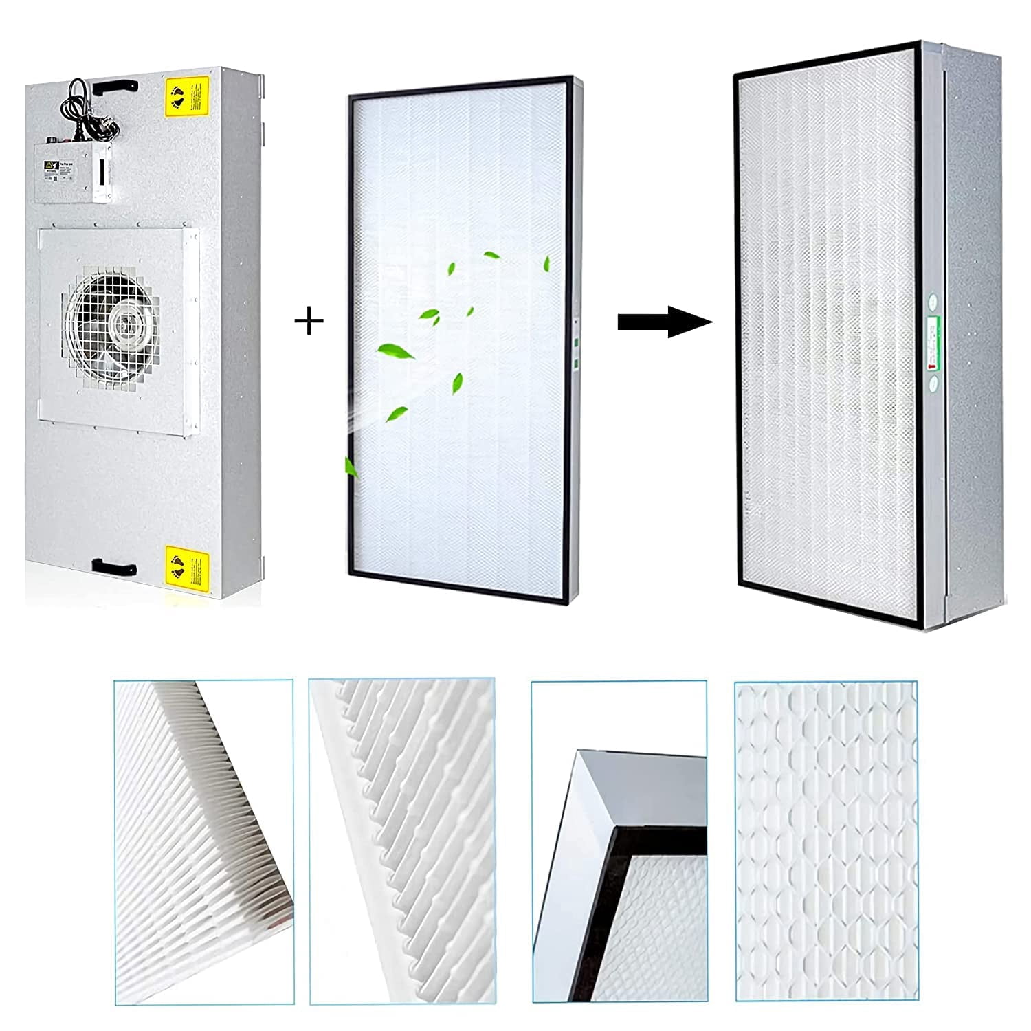 EQCOTWEA Vertical Laminar Flow Hood Air Flow Clean Bench Dust Free Room Workshop with HEPA-Filter