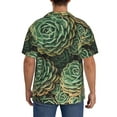 thumbnail image 5 of Gaeub Succulents Men's Lapel Short Sleeve Shirt, Relaxed Fit Shirt, Soft and Breathable for Outdoors Party Travel - Small, 5 of 7