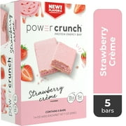 Power Crunch Original Protein Energy Bars, Strawberry Cream, 5 Ct Box, 1.4 oz