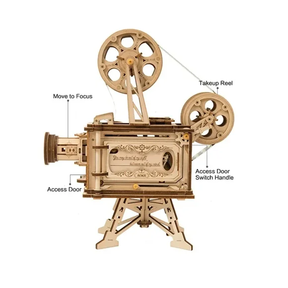 Robotime DIY Real Film Projector Wooden Model Building Kits Wooden Puzzle Gift Toys for Children Factory Direct Sales LJ200928