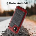 thumbnail image 5 of Dteck Case for Apple iPhone 12 6.1-inch,Luxuy Metal Waterproof Shockproof Rubber Hybrid Aluminum Alloy Back Case with nano waterproof membrane Cover,Red, 5 of 9