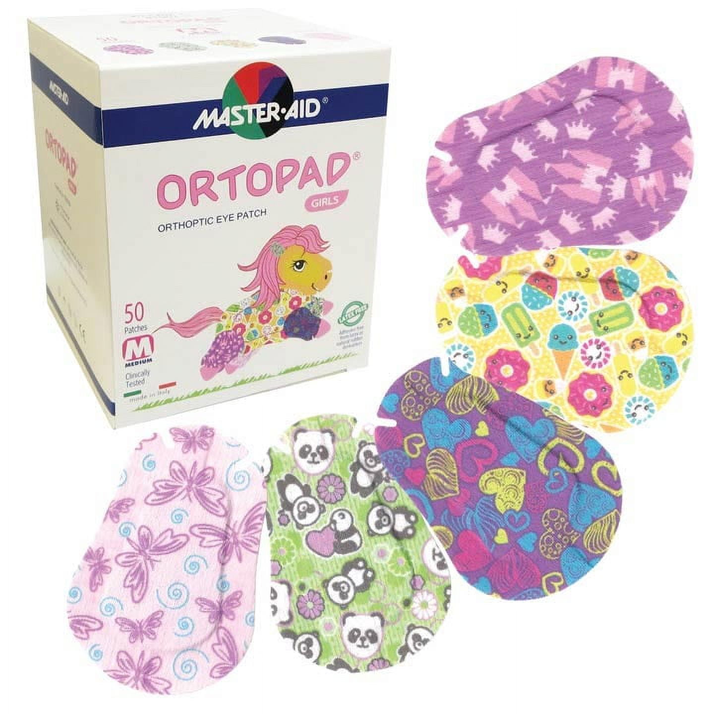 Ortopad Bamboo Girls Eye Patches - Medium Size (50 Per Box)