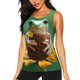 thumbnail image 1 of Balery Tree Frog Sitting On Sunflowes Camiseta sin mangas estampada ligera para mujer, tops de entrenamiento sin mangas, camisetas de yoga transpirables de secado rápido.-XX-Large, 1 of 7