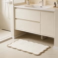 thumbnail image 3 of Ivory Scallop Imitation Wool Bath Rug, Indoor Area Rug, Soft & Absorbent Tufted Bath Mat, for Living Room, Bedroom, Entryway, 16"x24", 3 of 6