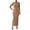 Dark Khaki, variant on BTFBM Women's Ruched Bodycon Dress Summer Casual Sleeveless Lightweight Back Slit Elegant Club Party Cocktail Maxi Dresses